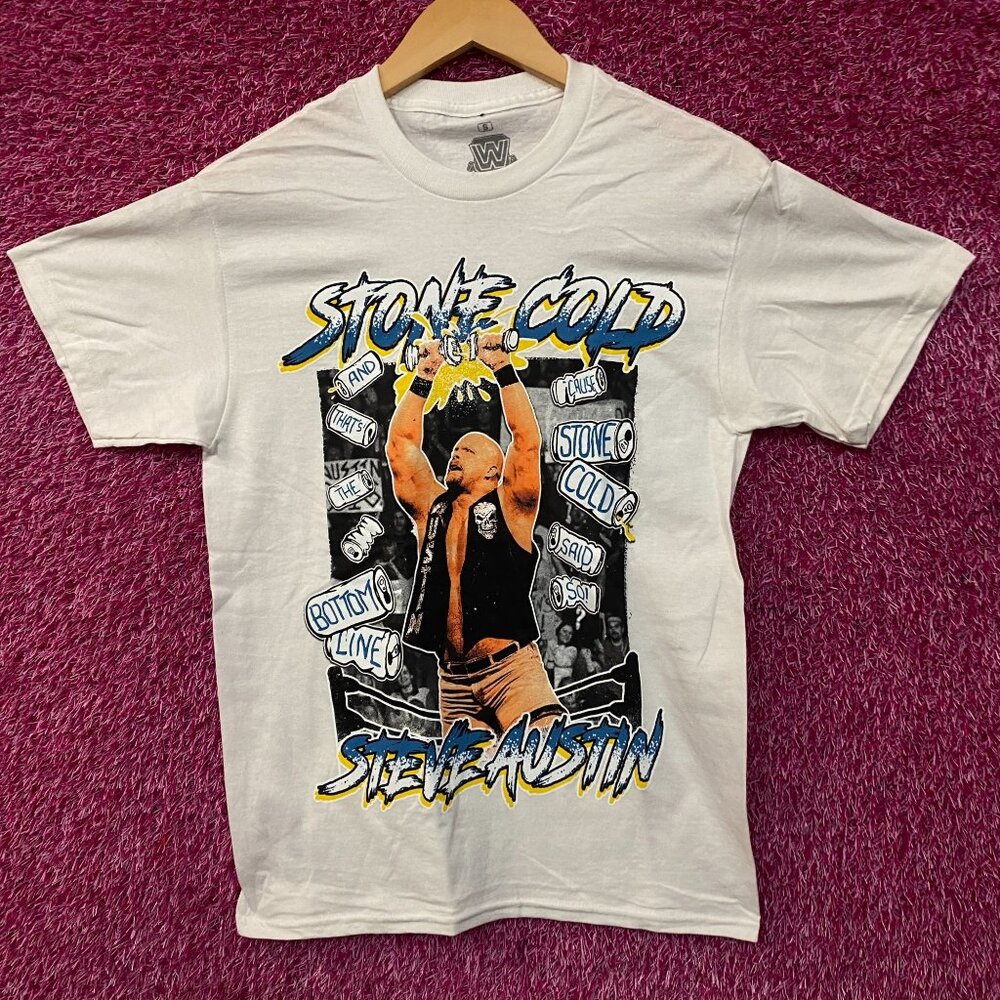 WWE Stone Cold Steve Austin Superimposed Graphic T-Shirt Small